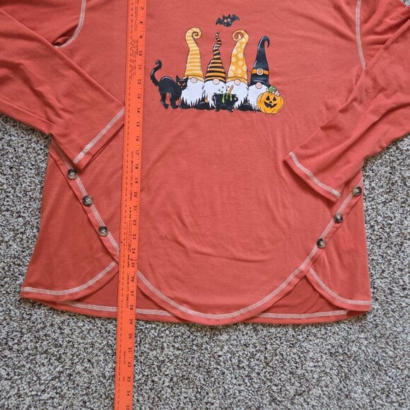 Noracora Women Long Sleeve Fall Gnome Halloween Novelty Print Shirt Size XL NWT - Picture 5 of 6